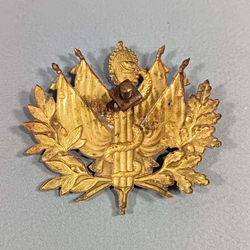 PLAQUE OU INSIGNE DE SHAKO OU GIBERNE D'OFFICIERS MODELE 1872 OFFICIER DU SERVICE DE SANTE DES ARMEES